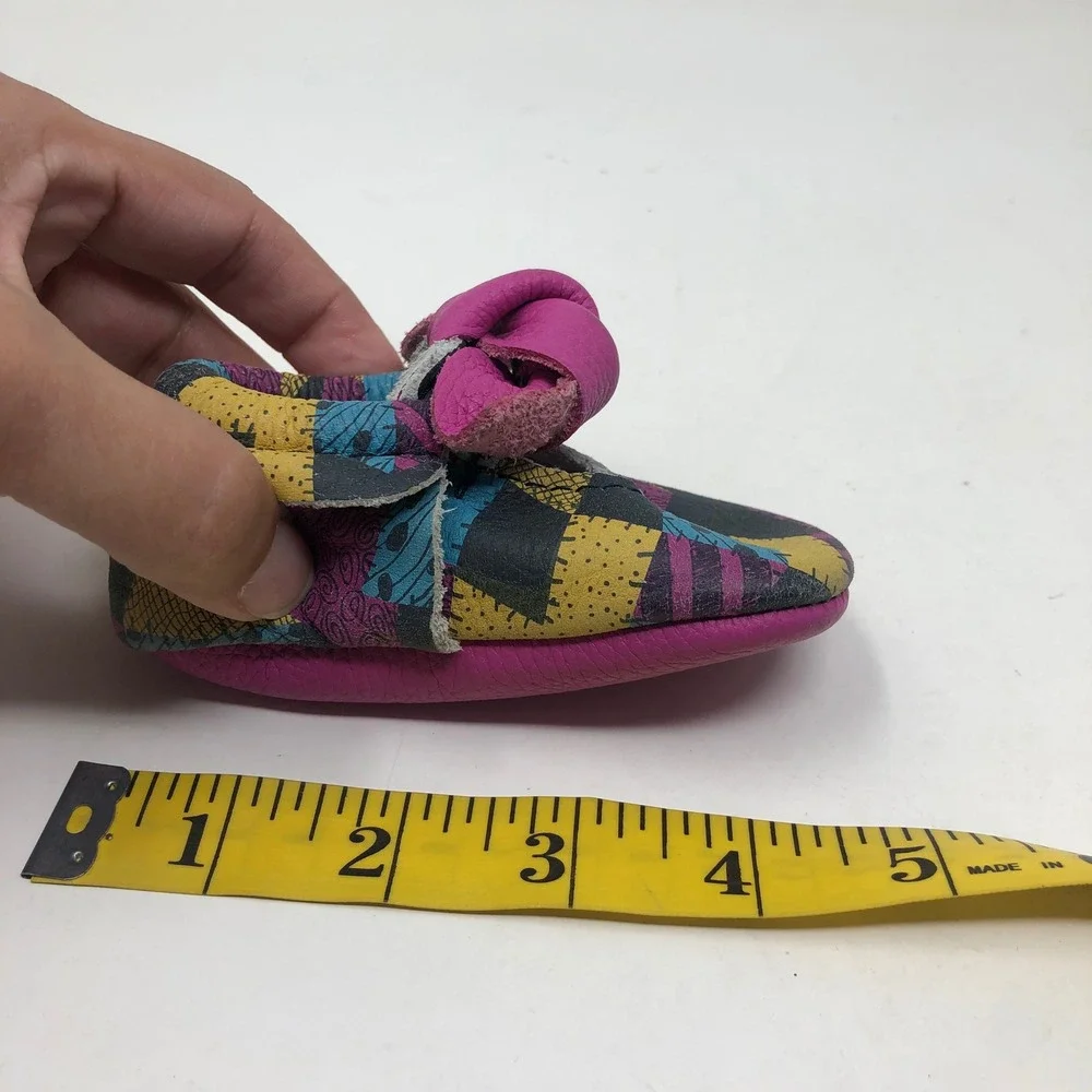 Freshly Picked Patchwork Sally Moccasins Baby 2 Infant Pink Disney  Leather